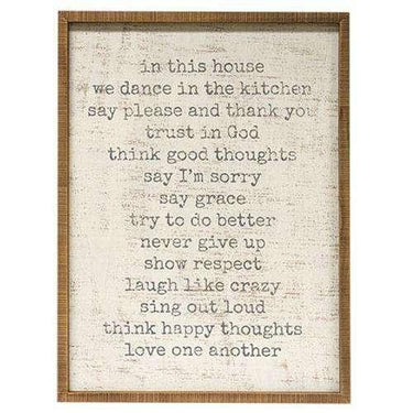 In this House Rustic Framed Sign - The Fox Decor